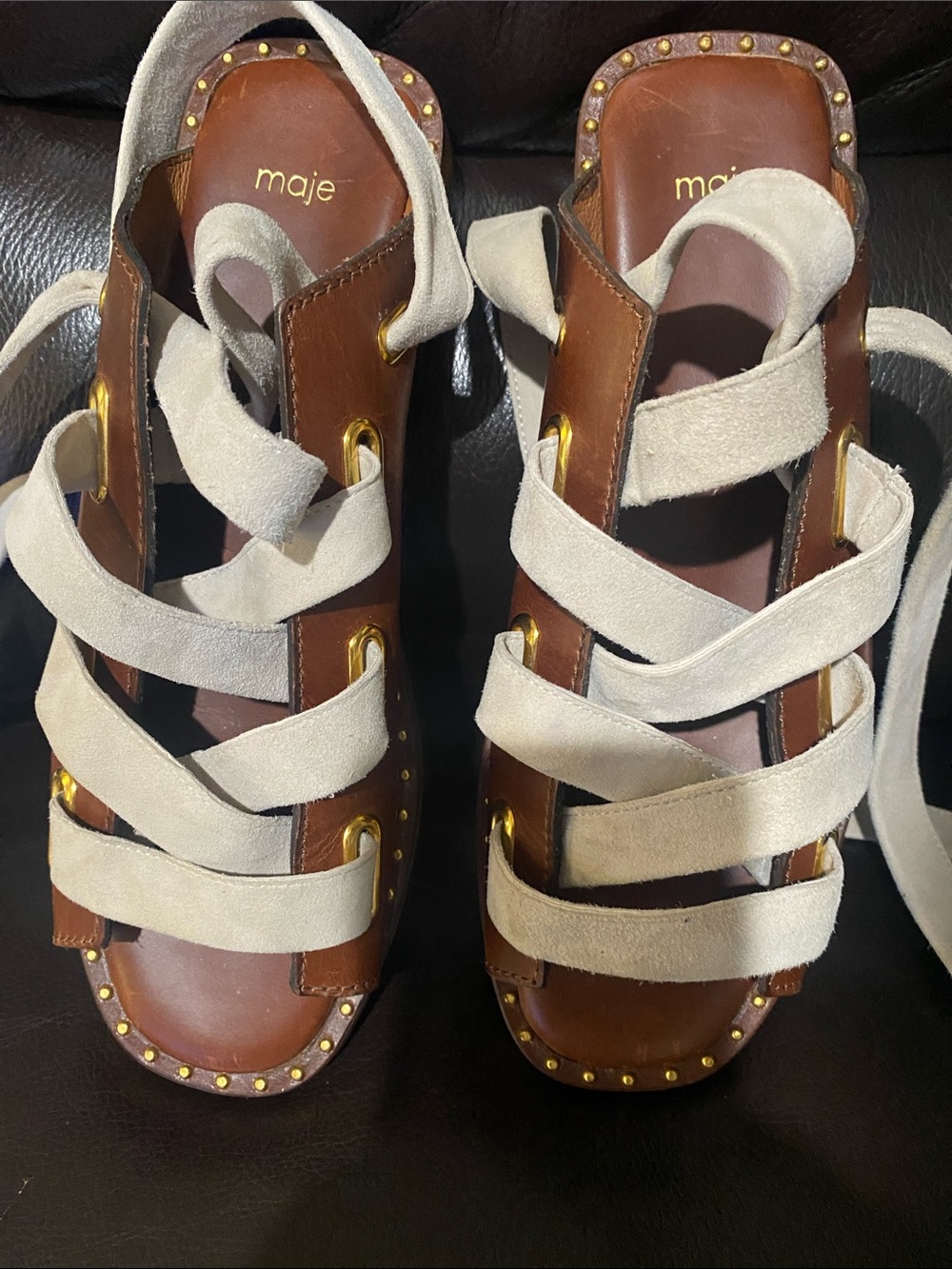 Maje Fidil Marron Gladiator sandals